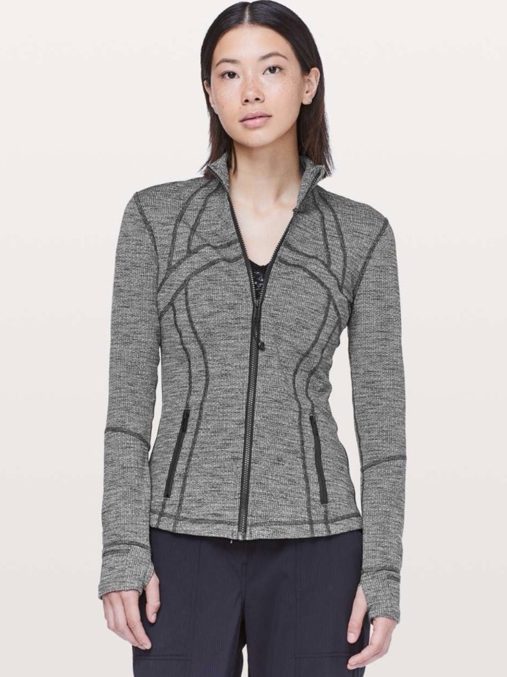 Lululemon Define Jacket
Luon Variegated Knit Black Heathered Black Size 12